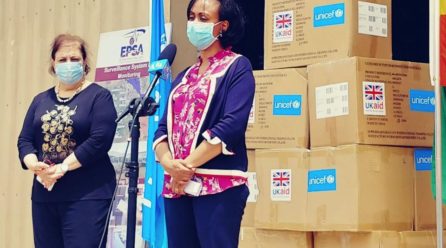 በኢንግሊዝ መንግስት እና በዩኒሴፍ በጋራ ትብብር ድጋፍ የተደረጉ የ1.5 ሚሊዮን ዶላር ዋጋ ያላቸው የህክምና ግብዓቶች ርክክብ ተፈጸመ